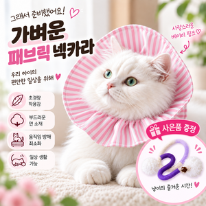 [speedmong] 목편한 초경량 시야 확보 반려동물 편안한 넥카라 고양이 강아지 깔대기 중성화, 베이비핑크, 1세트
