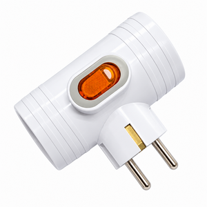 ITPLS 국산 개별 스위치 내장형 3구 T자 멀티탭 콘센트 (250V), 흰색, 1개, 8.5cm