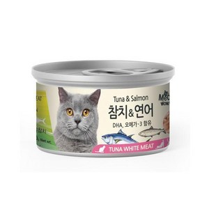 미우와우 고양이간식캔 흰살참치연어 80g x 24개