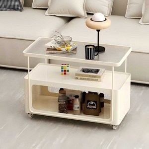 다용도 소파 사이드테이블 수납장 가벼운 이동식 쇼파 블거실테이블 심플모던테이블 현대적인 티테이블 테이블, 흰색60cm