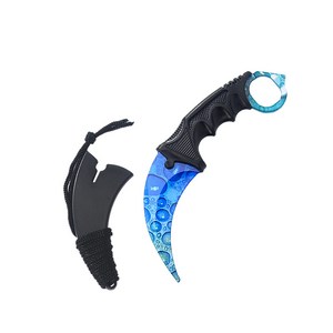 CSGO 안전한 칼 발톱 나이프 캠핑용 연습용 카람빗 나이프 날 없는 둔한 발리송, 1개, 워터큐브