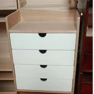 원목 서랍장 미니 빈티지 우드 엔틱 수납장, W. 004B 화이트 믹스앤매치 4겹