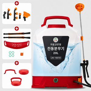 유니즈 농약분무기 전동분무기 20L 충전식 자동 교반 고압 동력 살포기 UN-Y8019, 레드, 1개
