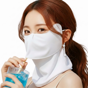 르쏘 자외선차단 골프 스포츠 자석 원터치 남녀공용 마스크, 1개, 화이트