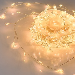 아리조명 LED 미리내 와이어 지네 전구 크리스마스 장식 줄 조명 6M 15M, 200구 (6M), 1개, 실버코팅_웜화이트
