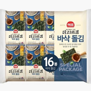해표 더 고소한 김 바삭돌김, 4.5g, 16개