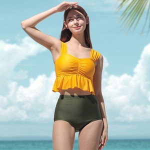 에어워크서프 여성 프릴 배색 비키니