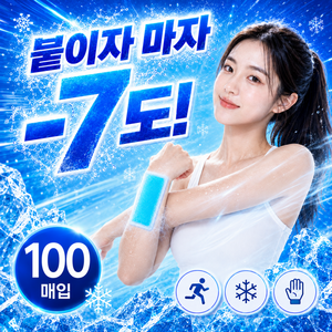 라온리코 폭풍쿨링 붙이는 아이스 쿨패치 냉각 쿨링시트, 100개