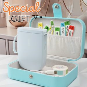 Niimbot D11 네임스티커 라벨프린터 라벨기(라벨지 1개 포함), D11블루, 화이트12x30