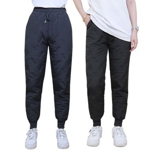 여성 누빔 방한 고주파 조거 패딩바지