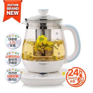 [2026년 신제품] 대웅 온도조절 유리 전기 티포트 1.7L 24시간 보온 차탕기, DW-TM6617