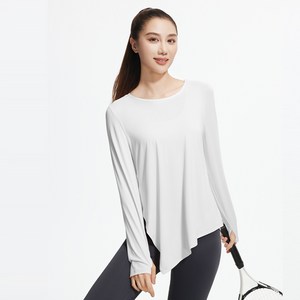 ECUPPER 여성 쿨링 통기성 좋은 오버핏 옆트임 롱슬리브 요가복 상의