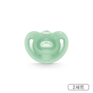 누크 센서티브 올실리콘 쪽쪽이 2개입, S1 (0~6개월), 그린+그린, 1세트