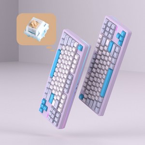 SPM 몽돌87 텐키리스 유무선 블루투스 게이밍 기계식 키보드, 제조사축, SPM퍼플(목새리니어)