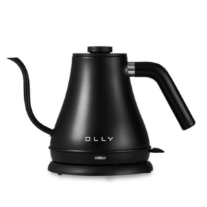 OLLY 모던 커피 드립 포트 블랙, 0.8L, 1개, 전기포트 + 거치대 + 설명서