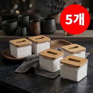 해비토리 업소용 냅킨통 테이블 화장지 케이스, 5개, 투명