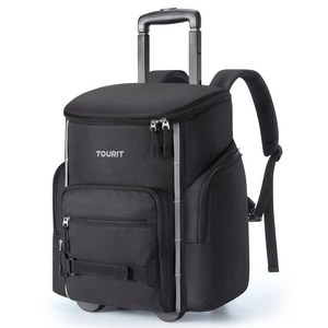 TOURIT 대용량 쿨러백 보온보냉 백팩 캠핑 아이스박스, 001블랙, 22L