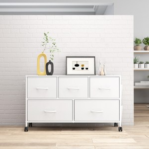 소웰홈 패브릭 2단5문 모던 TV수납장, 화이트, 5단