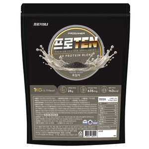 프로게이너 프로TEN 단백질 블렌드 아이솔레이트 프로틴 단백질쉐이크 흑임자, 1개, 1kg