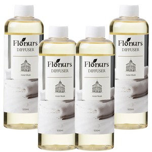 플로너스 은은한 디퓨저 리필, 4개, 500ml, 호텔머스크