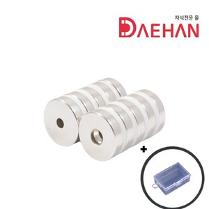 초강력 네오디움 원형사라 자석 오토바이 거치대 수리용 20 x 5mm (d6.5 x 4.2), N극, 10개