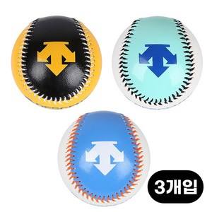 데상트 컬러 야구공 3개입 캐치볼 소프트공 안전야구공, 블루그린-블랙옐로우-블루화이트, 1개, S8126WEQ07
