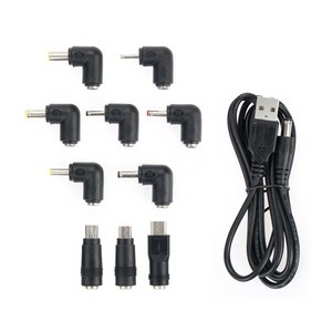 컴스 USB DC 전원 케이블 변환 젠더 10종 세트 1.5m, IH573, 1세트