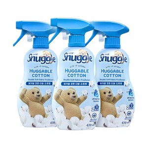 스너글 허거블 코튼 더블 소프트 섬유탈취제 본품, 470ml, 3개 골드박스 특가
