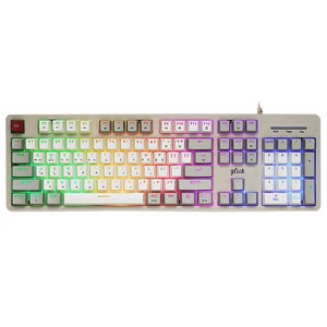 지클릭커 슈퍼히어로 RGB 멤브레인 이중사출키캡 유선 키보드, 제조사축, SPK110, 레트로레드