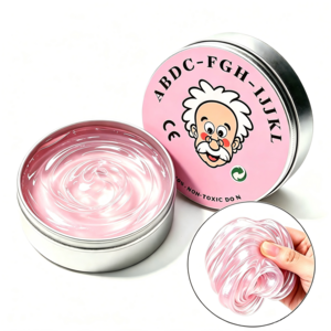 Zeviro 박사 퍼티 고투명 퍼티 말랑이 가소성 슬라임 스퀴시, 1개, 49g, 투명 핑크
