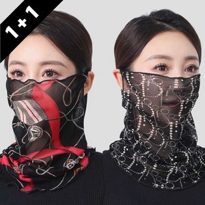 [1+1] 나나스윗 여성 쉬폰 소재 목주름 커버 넥커버 스카프
