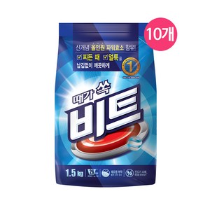 비트 분말세제 일반용 리필, 1.5kg, 10개