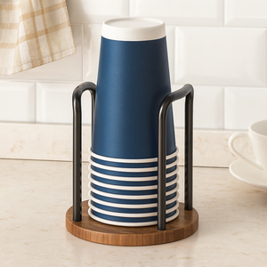 호므도르 지름 8cm 종이컵 거치대, 1개, 블랙