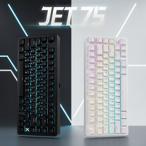 MCHOSE JET75 8k 래피드 트리거 자석축 마이콩 게이밍 유선 텐키리스 키보드, 블루아이스자석축, 블랙(한글자판)