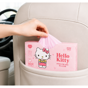 헬로키티 차량용 쓰레기 봉투 손잡이 포장 일회용 데스크탑 비닐봉투, 50개, 1.8L