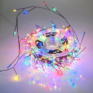 아리조명 LED 미리내 와이어 지네 전구 크리스마스 장식 줄 조명 6M 15M, 블랙코팅_4색칼라, 1개, 200구 (6M)