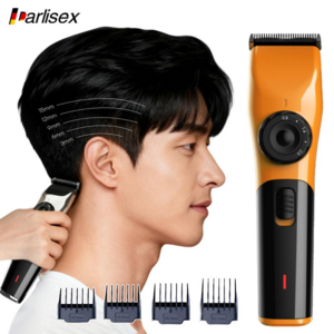 Darlisex 남자 바리깡 길이조절 저소음 전문가용 이발기 + 4빗세트, 오렌지
