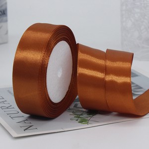 기본 새틴 공단 리본끈 25mm, 117# 다갈색, 1개, 22m