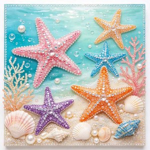 호우맘 진주 보석십자수 캔버스형 DIY 키트 30 x 30 cm, 1개, ZZH134