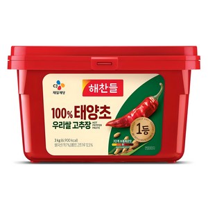 해찬들 100% 태양초 우리쌀 고추장, 3kg, 1개