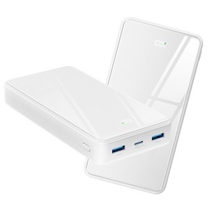YINTO PD 22.5W QC3.0 잔량표시 대용량 고속충전 보조배터리 30000mAh, 화이트, JM5