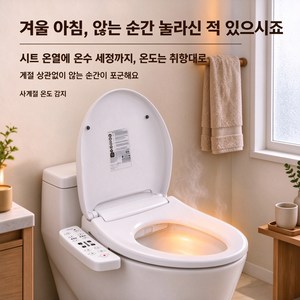 방수비데 필터없는 직수형 스테인리스노즐 자동노즐세척 자동탈취 어린이세정 온열변좌 야간조명 순간온수 고객직접설치, W358C