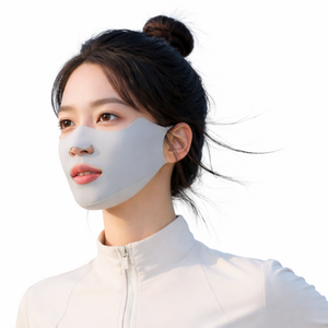 젠바노 자외선차단 마스크 오픈형 얼굴햇빛가리개 골프마스크, 1개, 라이트 그레이