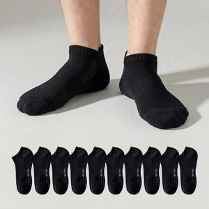 꿈꾸는아재 남성 스포츠양말 단목 10켤레, 1개, 블랙