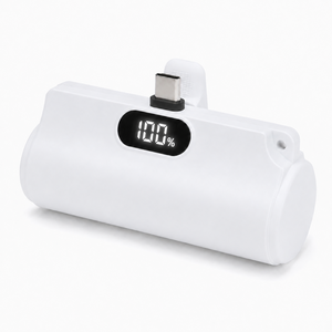 글라우벤 C타입 도킹형 일체형 미니 보조배터리 5000mAh, 화이트, KS-GBW01