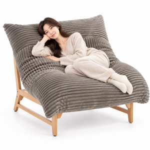 1인용 원목 소파 코듀로이 안락의자, 그레이
