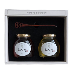 국내산 순수 자연 호랑이꿀 2종 선물세트(아카시아꿀 야생화꿀), 700g, 1세트