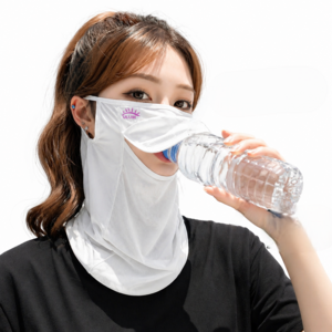 분리형 자외선차단 스포츠 마스크 골프 등산 낚시 쿨 넥커버 얼굴가리개, 2개, 화이트