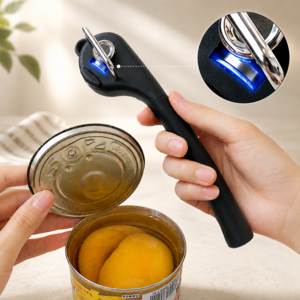 라젠오 캔 오프너 통조림 측면절단 따개, 1개, 블랙