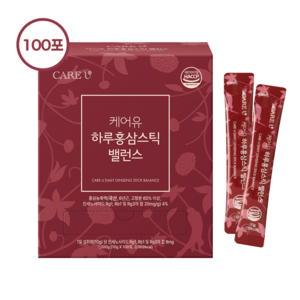 케어유 국내산 6년근 진세노사이드 대용량 실속형 홍삼 스틱 100포, 1개, 100회분